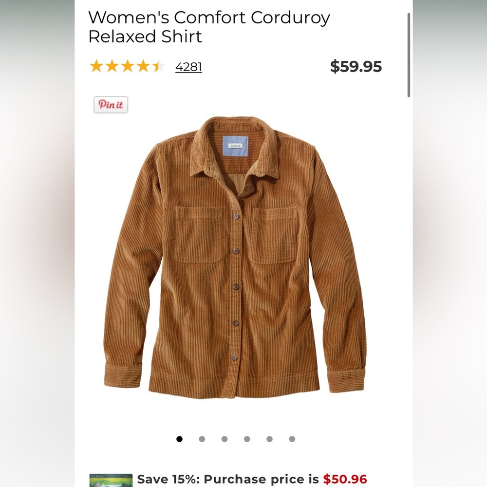 Comfort corduroy relaxed fit button down shacket